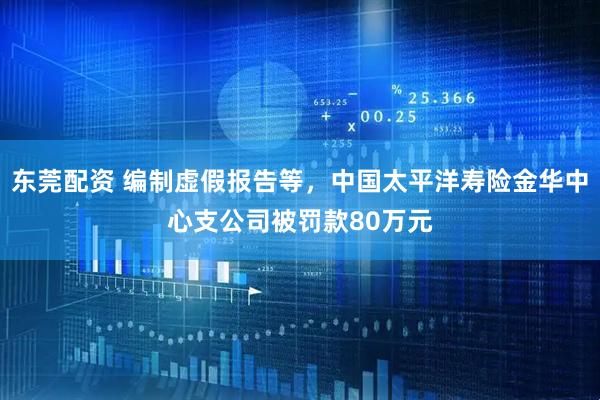 东莞配资 编制虚假报告等，中国太平洋寿险金华中心支公司被罚款80万元