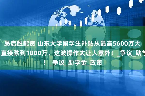 易启胜配资 山东大学留学生补贴从最高5600万大降66%，直接跌到1800万，这波操作太让人意外！_争议_助学金_政策